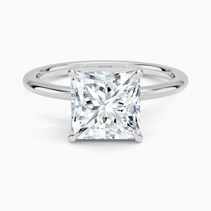925 Sterling Silver Princess Cut Moissanite Diamond <b>Plain</b> Shank Solitaire Romantic Propose Gift <b>Ring</b> - Product Image 4