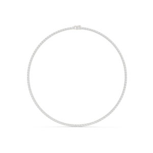 Collier en or blanc 14 carats avec diamant rond cultivé en laboratoire pour femme, à porter au quotidien |   Nouveau diamant cultivé - Product Image 1