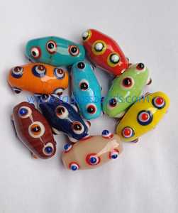 Millefiori Flower chevron beadsLampwork <b>Red</b> Crystal Glass Beads 10mm Frosted Strip for Indian Jewelry <b>Bracelets</b> Loose Supply - Product Image 6