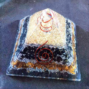 Pirámide de Orgón de Turmalina Negra con Capas de Aluminio, Tallado de Sombra Ecológico, Figura de Cristal Pulido, Modelo Estilo Feng Shui - Product Image 1