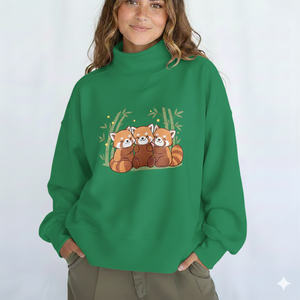 Sweat-shirt à col montant pour femme, imprimé sur le devant, manches longues, 100% coton, service OEM, tissu doux et chaud, style décontracté moderne - Product Image 1