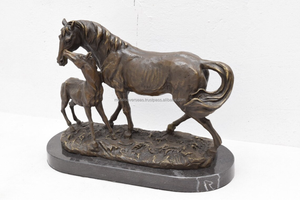Estatua ecuestre antigua Vintage, artesanía de Metal dorado pulido, decoración de mesa, figurita de caballo árabe, figurita de Animal - Product Image 4