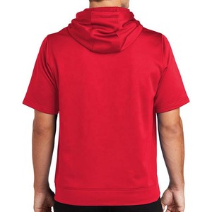 Mens White <b>Short</b> <b>Sleeve</b> Hooded Sweatshirt Drawstring Pocket Casual Pullover <b>Hoodie</b> - Product Image 4