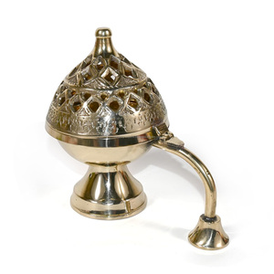 Brass Multipurpose <b>Incense</b> & Loban <b>Burner</b> | Traditional Round <b>Incense</b> Holder for Home, Pooja & Aromatherapy - Product Image 3