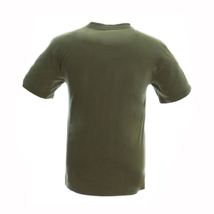 Camiseta de Manga Corta con Cuello en V para Hombre, Color Verde Oliva, Lisa, Sólida, Informal, Corte Regular - Product Image 4
