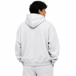 Men Oversized Gray Cotton Fleece Zip-Up Hoodies Spray <b>Paint</b> Print Streetwear Style Regular Fit Autumn Winter Custom Manufacturer - Product Image 3