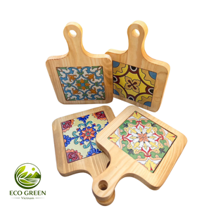 Wooden Pot Ceramic Pads VIETNAM Ceramic Wood Eco-Friendly Square Decorate Painted Antique <b>well</b>-used - Product Image 4