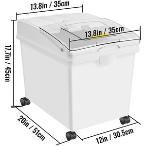 Contenitore Grande da 40L (10,5 Galloni) per Conservazione Riso, Dispenser Cibo per Cani, Contenitore per Ingredienti Cucina, Cereali, Farina - Product Image 5