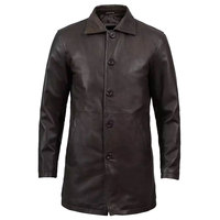 Manteau en cuir d'agneau véritable pour homme, personnalisé, anti-rides, rembourré de duvet, à un bouton, toutes les couleurs, vêtements d'extérieur pour adultes