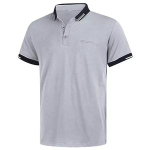 Vêtements décontractés écologiques 100% coton, logo personnalisé, t-shirts de golf pour hommes, logo brodé, polos à manches courtes unis pour hommes - Product Image 2