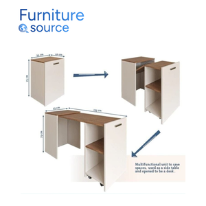 Bureau en mélamine MDF durable Stockage intégré Aménagement flexible de la maison Bureau d'ordinateur pliable Fabricant vietnamien fiable - Product Image 2