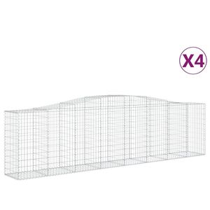 Set di 4 Cesti Gabion in Ferro Zincato Argentato - Product Image 2