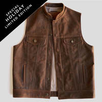 Gilet en cuir pour homme sur mesure, couleur personnalisée, style streetwear, sans manches, respirant