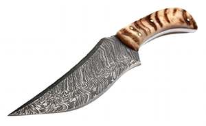 Handcrafted Patterned Steel Curved Utility <b>Craft</b> <b>Tool</b> Textured Stag Horn Handle Executive Display Piece - Product Image 6