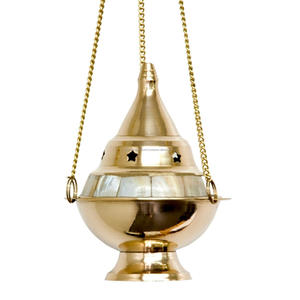 Encensoir en laiton de haute qualité avec art en nacre - Product Image 6