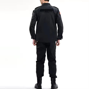 เสื้อเชิ้ตยูนิเซ็กซ์สีดำ ผ้าโพลีเอสเตอร์ ระบายอากาศได้ดี สำหรับเจ้าหน้าที่รักษาความปลอดภัย มีกระเป๋าและช่องใส่เครื่องวิทยุ สำหรับผู้ใหญ่ - Product Image 2