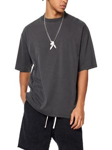 Camiseta de Manga Corta para Hombre, Talla Grande, Color Sólido, Cuello Redondo, Estilo Casual, Tejido de Punto Liso, 100% Algodón - Product Image 3