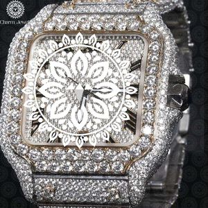Reloj de Lujo para Hombre Charm, Bisel con Diamantes en Oro Rosa, Correa de Acero Inoxidable Roja, Movimiento Mecánico Analógico, Fecha Automática, Caja de 40 mm - Product Image 4