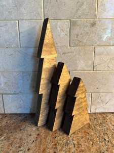 Ensemble de décorations de Noël en bois, 3 pièces, décoration de table rustique pour la maison, thème forêt d'hiver - Product Image 2