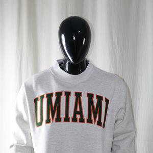 Sudadera UMIAMI ASH GREY con cuello alto, 100% verde cazador, con apliques bordados, cuello ancho, info.clushsports - Product Image 3