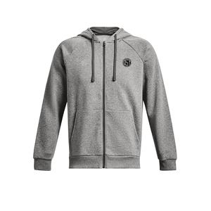 เสื้อฮู้ดแบบซิปคู่สำหรับผู้ชายผ้าฝ้าย100% และโพลีเอสเตอร์สีทึบพิมพ์ลายสไตล์ลำลองถักมีฮู้ดปิด - Product Image 5