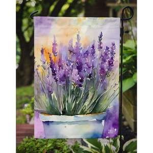Lavande Aquarelle Jardin Drapeau Multicolore Boîte Aux Lettres Décoratif Yard Drapeau Bannière pour Patio Illustration pour Lits De Fleurs et Jardins - Product Image 3