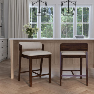 Modern Upholstered Counter Chair Solid Wood Kitchen <b>Stool</b> for Cafe Restaurant <b>Dining</b> Room Home Furniture Design - Product Image 5
