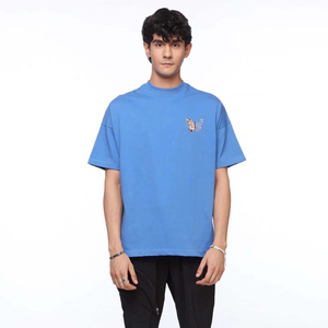 เสื้อยืดคอกลมทรงหลวมสำหรับผู้ชาย ไซส์ใหญ่ แขนสั้น ผ้าฝ้าย 100% ระบายอากาศ แห้งเร็ว พิมพ์ลายดิจิทัลด้านหน้า สไตล์ไฮสตรีท - Product Image 1