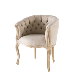 European Design <b>Dining</b> Chairs Hand Carved Chairs Wood Frame Linen Fabric Tufted <b>Armchairs</b> Cafe Restaurant and <b>Dining</b> Furniture - Product Image 1