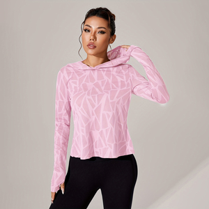 OEM ODM Women's Slim Fit Full Sleeve Breathable Embroidery Yoga Gym Fitness Long Sleeve Zip <b>Workout</b> <b>Jacket</b> - Product Image 1