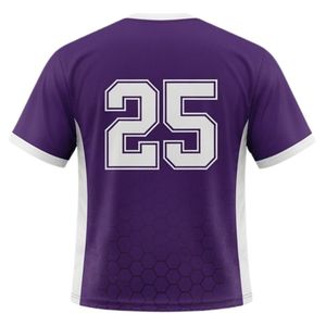 Maillot de lacrosse unisexe violet en polyester, coupe athlétique légère, uniforme sportif, vêtements d'entraînement - Product Image 2
