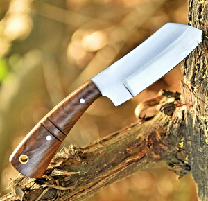 Cuchillo de caza de acero al carbono hecho a mano con hoja fija, filo afilado, mango de madera resistente y duradero, herramienta de corte multiusos para exteriores. - Product Image 3