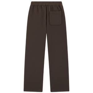Pantalon de jogging en maille marron décontracté, taille élastique, vêtement de détente, pantalon en maille douce, coupe décontractée pour hommes et femmes - Product Image 2