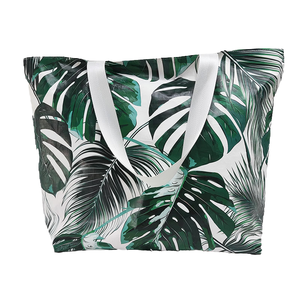 Women's Summer Beach Tote Bag Capacity Cotton <b>Rope</b> Handle Open Portable Polyester Zipper Canvas <b>Chain</b> Wholesale for Holiday 43 - Product Image 1