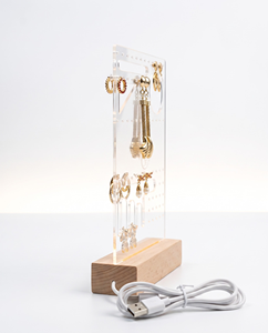 Custom Eco-Friendly LED <b>Light</b>-Accented Acrylic Jewelry Display Rack for Earrings Stand & Packaging - Product Image 2
