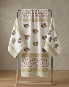 Serviette de bain en coton gaufré de qualité supérieure avec imprimé floral, douce, absorbante, séchage rapide, bordure décorative, serviette de bain pour hôtel et maison - Product Image 1