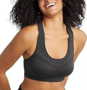Soutien-gorge de sport dos nu pour femme, simple, respirant, à maintien élevé, col en V profond, orné de cristaux, pour la gym, le fitness, le yoga et l'entraînement, avec logo frontal - Product Image 2