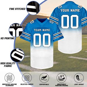 Maillot de football américain rétro personnalisé en maille respirante, imprimé par sublimation, coupe oversize, style streetwear décontracté - Product Image 5