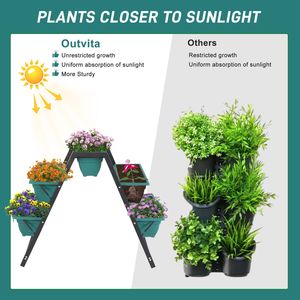 Support de Jardinière à Niveaux avec 5 Bacs – Jardinière Verticale Surélevée pour Herbes, Fleurs, Légumes – Pots pour Fermes - Product Image 6