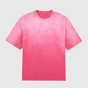 T-shirt imprimé délavé au soleil à col rond 100 % coton coupe ample pour homme, vente en gros 2026, logo OEM personnalisé, couleur personnalisée - Product Image 4