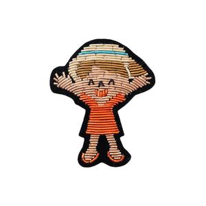 Patchs brodés en or de dessin animé mignon, broche en fil métallique, insignes pour blazer, accessoires de mode brodés à la main - Product Image 1
