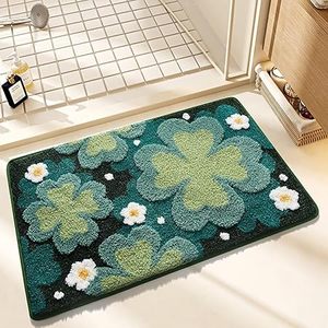 Tapis de salle de bain en microfibre personnalisés, élégants, aux motifs vibrants, en peluche tuftée, doux et absorbants, avec support antidérapant en TPR, pour la porte - Product Image 2