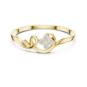 Anillo apilable de oro macizo de 14k para mujer, con diamante clásico de corte redondo, minimalista, para regalo, compromiso, aniversario, boda - Product Image 1