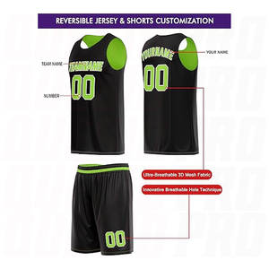 Uniforme de Baloncesto Profesional Personalizado en Negro y Amarillo, Ropa de Baloncesto Sublimada, Conjunto de Camiseta y Pantalones Cortos de Buena Calidad - Product Image 3