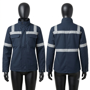 Veste de travail en polyester Oxford de qualité supérieure 300 GSM pour femmes, orange, avec panneau réfléchissant, logo personnalisé, vêtements de travail de sécurité - Product Image 2