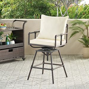 Tabouret de bar pivotant à hauteur réglable avec coussins pour le jardin ou la terrasse de la piscine - Product Image 4