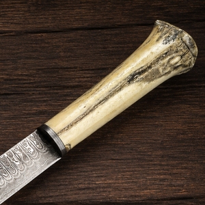 Custom Handmade Damascus Steel Fillet <b>Knife</b> Fixed Blade Fishing <b>Knife</b> with <b>Bone</b> <b>Handle</b> Genuine Leather Sheath Wholesale - Product Image 4