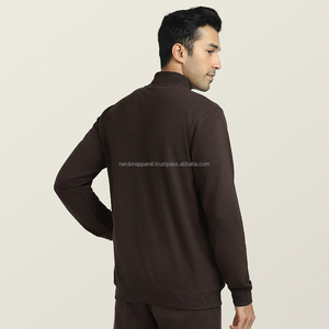 Nardon Apparel's High Quality 330 Gram <b>Weight</b> Autumn Winter Solid Full-Zip Hoodie <b>Stand</b> Collar Custom Logo High Street Style - Product Image 2