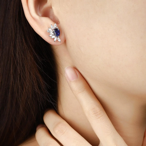 Pendientes de Diamantes Blancos Cultivados en Laboratorio, Corte Pera, Halo de Diamantes, Claridad VS-VVS, Color E/F, 3-5 Quilates, Joyería de Lujo Romántica para Boda - Product Image 4