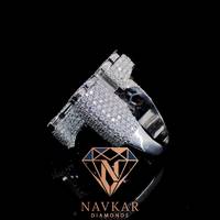 Bague Hip Hop en Moissanite Diamantée, Bijou Tendance au Design Audacieux pour Hommes et Femmes, Idéale pour les Fêtes, Disponible à la Vente – Exportateur Indien